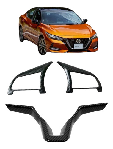 Cubiertas D Volante Fibra Carbono Nissan Sentra 2020 - 2023 