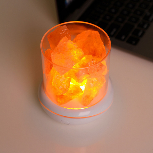Luz Nocturna Pequeña Decoración De Escritorio Piedra Sal