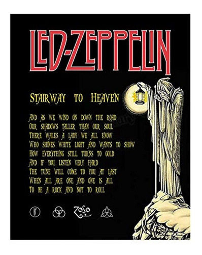 Led Zeppelin Band-''stairway To Heaven'' Song Lyrics Wall Ar