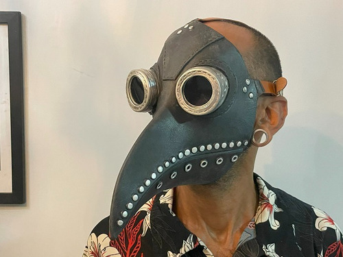 Máscara Dr Zeca Urubu Pássaro Long Nose Peste Praga Medieval Cor Preto Dr. Hans Chucrute