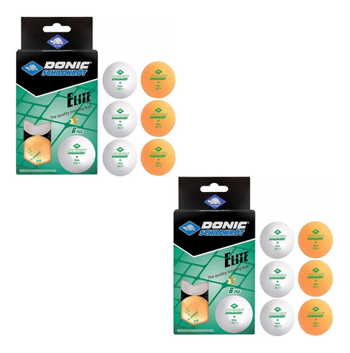 Pelotitas Ping Pong Donic Elite X 12 U. Naranja/blanca Donic