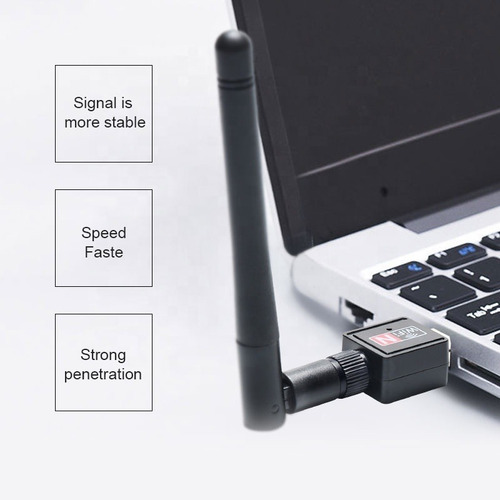 Imagen 5 de 6 de Wifi Usb Antena Desmontable Adaptador 300mbps Receptor Pc