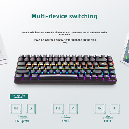 Eixo Mecânico De Três Modos Rgb Preto Verde E Preto Xinmeng