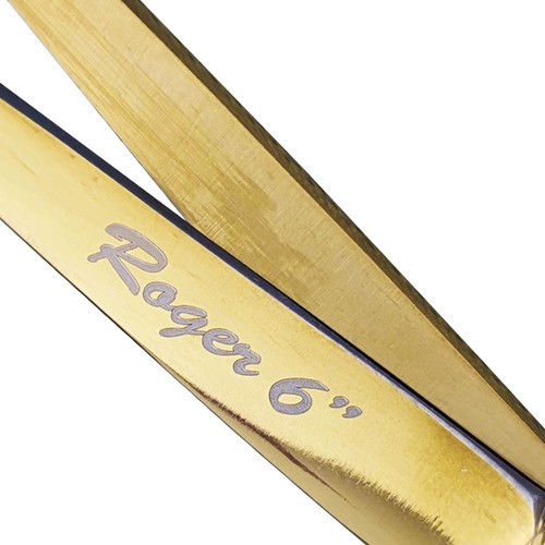 Tesoura Fio Navalha Design Gold By Roger 6.0