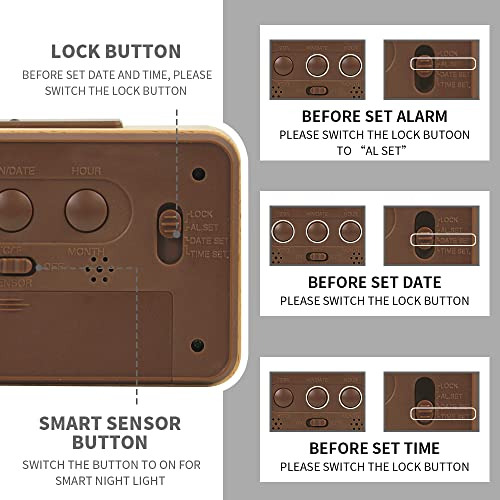 - Reloj Despertador Digital Lcd De Madera Que Funciona ...