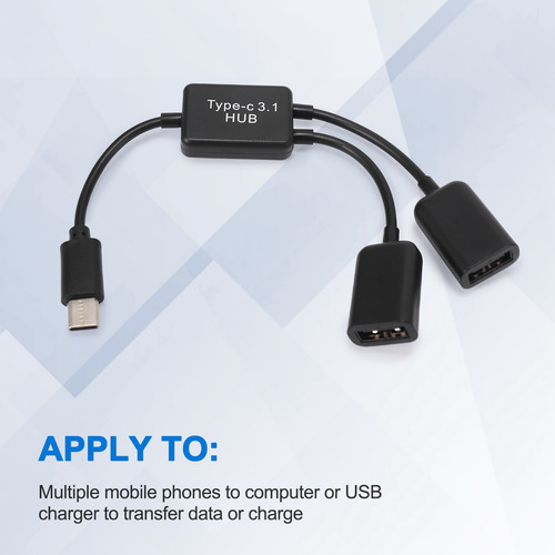 Cabina Hub C Otg Macho A Dual 2.0 Hembra Otg Charge De 2 Pu