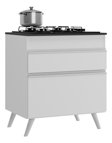 Balcão Cozinha Para Cooktop 70cm Veneza Multimóveis V3706 Cor Branco
