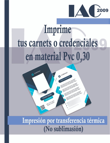 Tarjeta De Identificación Impresa En Pvc 0,30 8.6x5.4 Cm.