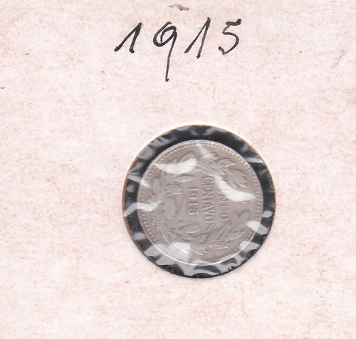 Moneda De Chile Cinco 5 Centavos 1915