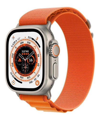 Smartwatch Apple Apple Watch Ultra Gps + Cellular 49mm - Caixa Prateada/ Pulseira Loop Laranja P