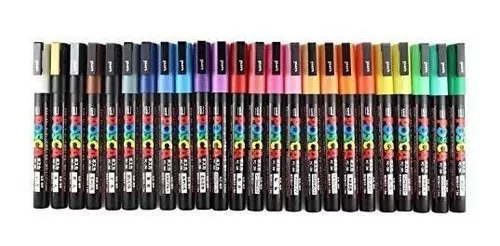 Plumones Posca Set Completo 24 Colores Punta Fina Pc-3m