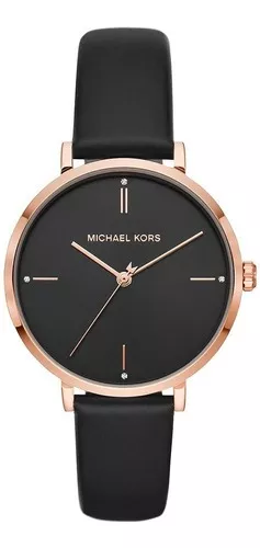Popular Mediana Fragua Reloj Mujer Michael Kors Jayne Mk7101 Correa Cuero Negro