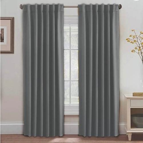 Cortina Blackout Campomayo 220x140 Cm Lisa Gris Oscuro