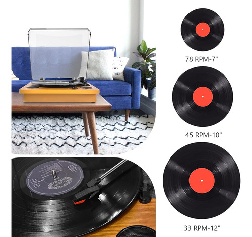 Tocadiscos Popsky De 3 Velocidades C/ Bluetooth Y Bocina