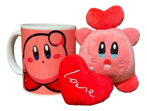 Promoción Peluche Kirby Corazón Más Taza Día Del Amor