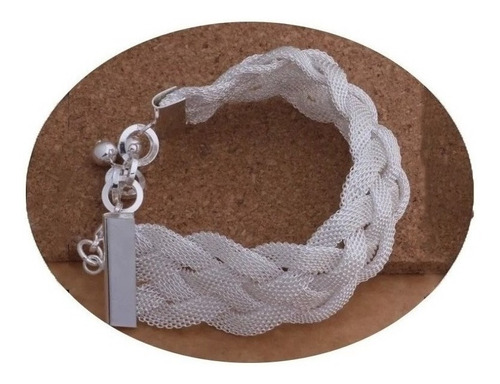 Pulsera Laminado Plata Ley .925 Ajustable Dama Mujer Mama