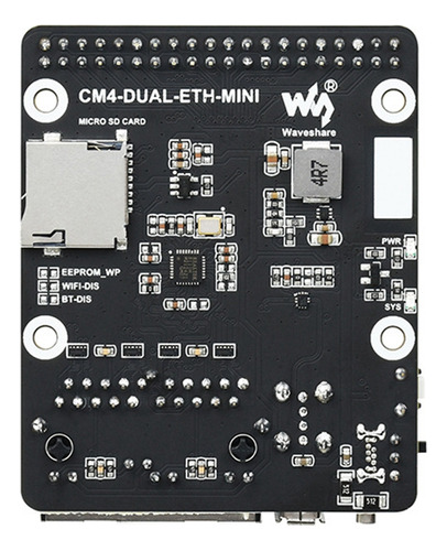 Placa De Expansión Waveshare Dual Gigabit Ethernet Cm4 De 40