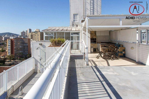 Imagem 15 de 30 de Cobertura Com 3 Dormitórios, 3 Suite, 2 Vagas Demarcas À Venda, 230 M² Por R$ 1.500.000 - Aparecida - Santos/sp - Co0113