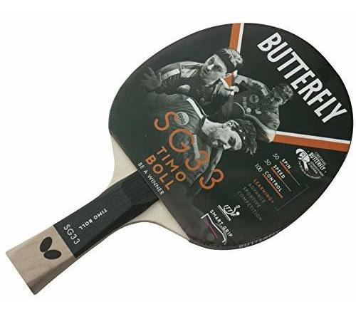 Raquetas - Butterfly Sg33 Bate De Tenis De Mesa, Negro Y Roj