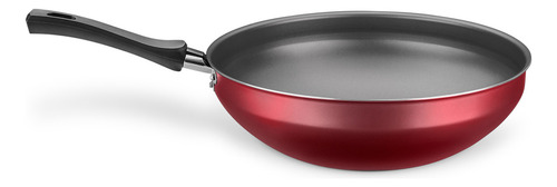 Panela Frigideira Antiaderente Funda 24 Wok 2,8l Mta Cor Cereja