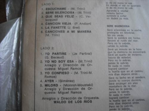 Vinilo De Mari Trini -- Escuchame (u1138