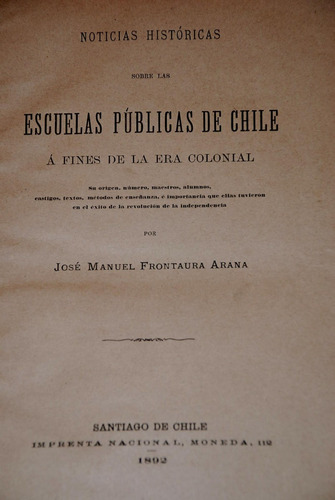 Antiguo Historia Educacion Escuelas Publicas Colonia 1892