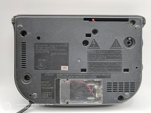 Radio Reloj Despertador Sony Icf-c25 Con Detalle Original Negro (Usado)