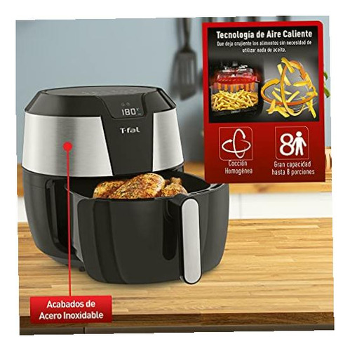 Imagen 2 de 6 de Freidora De Aire T-fal Antiadherente De 6.5 Litros Ey701dmx