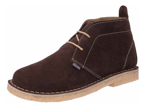 Bota Desert Solado Goma Crepe Camurça Estilo Clarks Cor Café