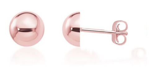 Aretes Topos Bola 6mm 18k Oro Rosado