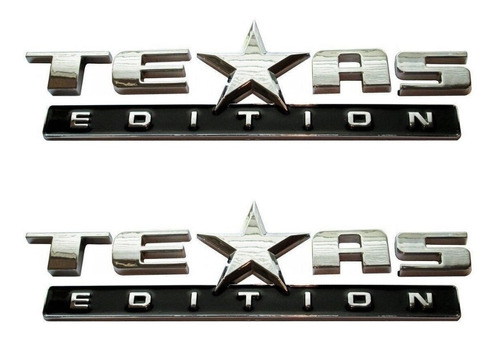 Emblema Texas Edition 2 Unid Cromado E Preto Ford F250 F1000