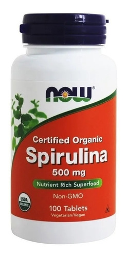 Spirulina Organica Now 100 Tabletas