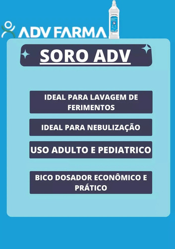 Kit C/ 12 Soro Fisiológico Cloreto De Sódio 500ml Adv 0,9%