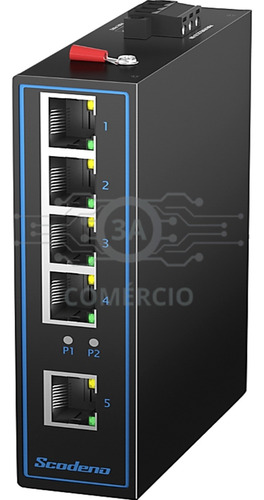 Switch Rede Industrial Scodeno Xptn-9000 Ethernet 5 Portas