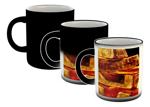 Taza Magica Oro Lingotes Valores Gold Economia Money M1