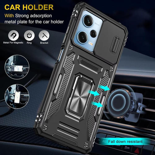 Funda Uso Rudo Cámara Para Poco X5 Pro 5g Carcasa+mica Negro Xiaomi Poco X5 Pro 5g/redmi Note 12 Pro 5g