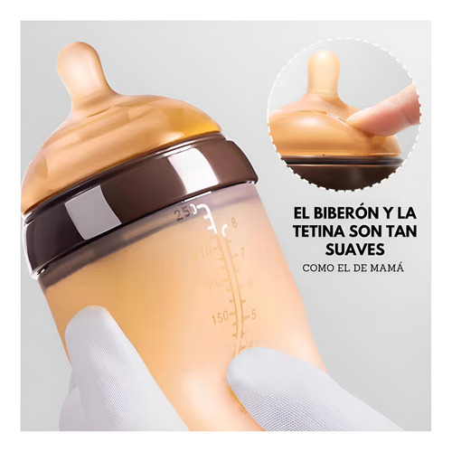 Biberon De Silicona Anticolico Imita El Pecho Materno 240 Ml