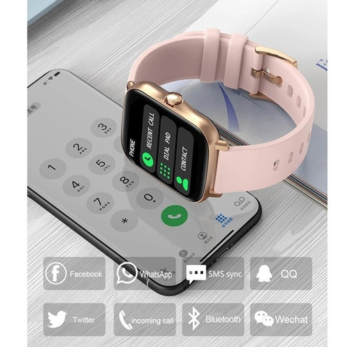 Imagen 6 de 9 de Smartwatch Reloj Inteligente Jd Baires Color Rosa 1.69 Spo2*