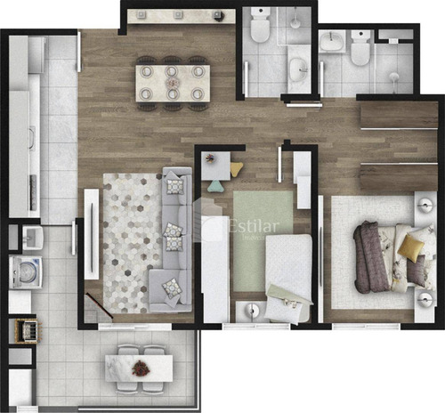Imagem 5 de 30 de Apartamento 02 Quartos (01 Suíte) No Bacacheri, Curitiba - Ap3304
