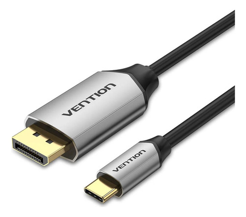 Cabo usb Vention CGZBG preto com entrada USB-C saída DisplayPort