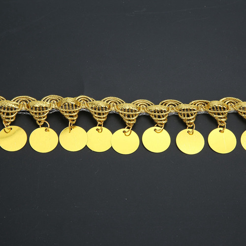 12# Golden Belly Scarf Dance Tassel Belt Round Coin Hip