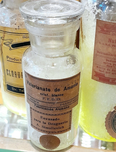 Antiguo Frasco Farmacia Botica Valeriana De Amonio Germany