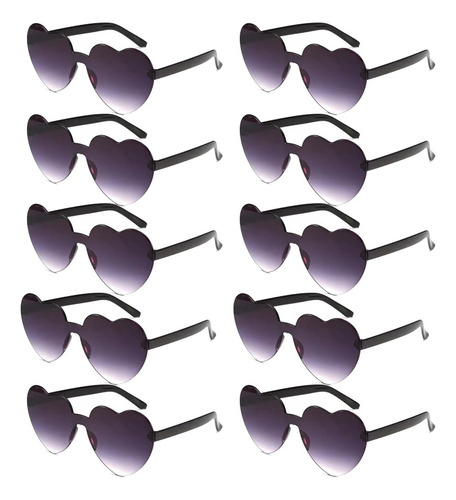 10pares Gafas De Sol De Corazón Accesorios Moda Mujer Lentes