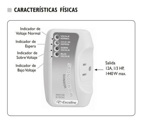 Protector De Voltaje Exceline Para Hornos Microondas 120v /