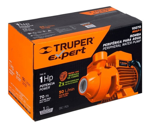 Imagen 4 de 6 de Bomba Agua Periferica 1 Hp Truper 10070
