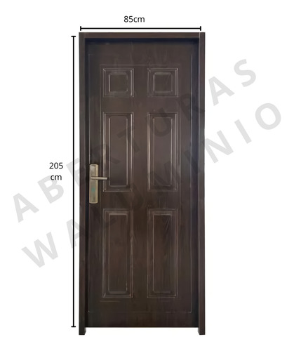 Puerta Exterior Doble Chapa 85x205cm Con Cerradura Y Marco