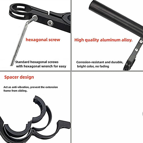 Extensor De Manillar De Bicicleta Soporte Dual De Aluminio Color
