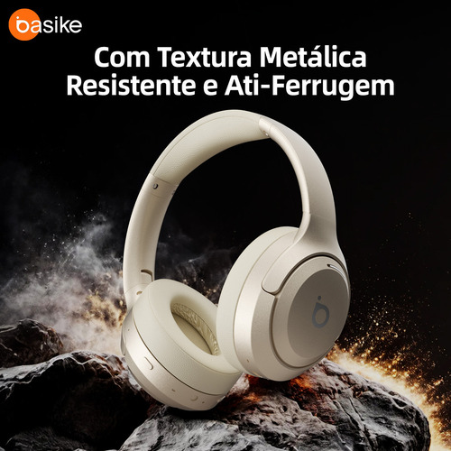 Fone De Ouvido Sem Fio Bluetooth Anc Redução De Ruído Ativo Cor Branco