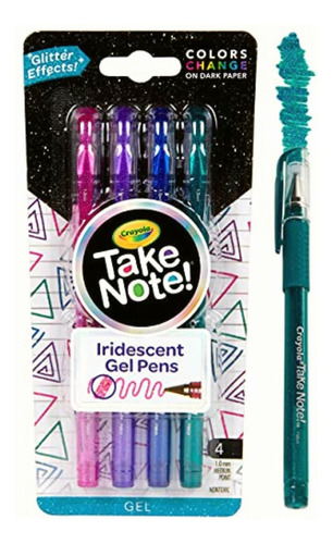 Crayola Take Note 4 Plumas De Gel Efecto Iridiscente