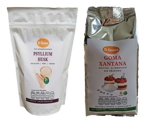 Imagen 1 de 5 de Goma Xantana Y Psyllium Polvo Keto 500 Gr C/u